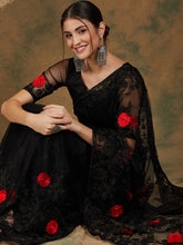 Womens Fashion Ethnic Black Color Sarees-MLSHWSA1143BLK0ONE